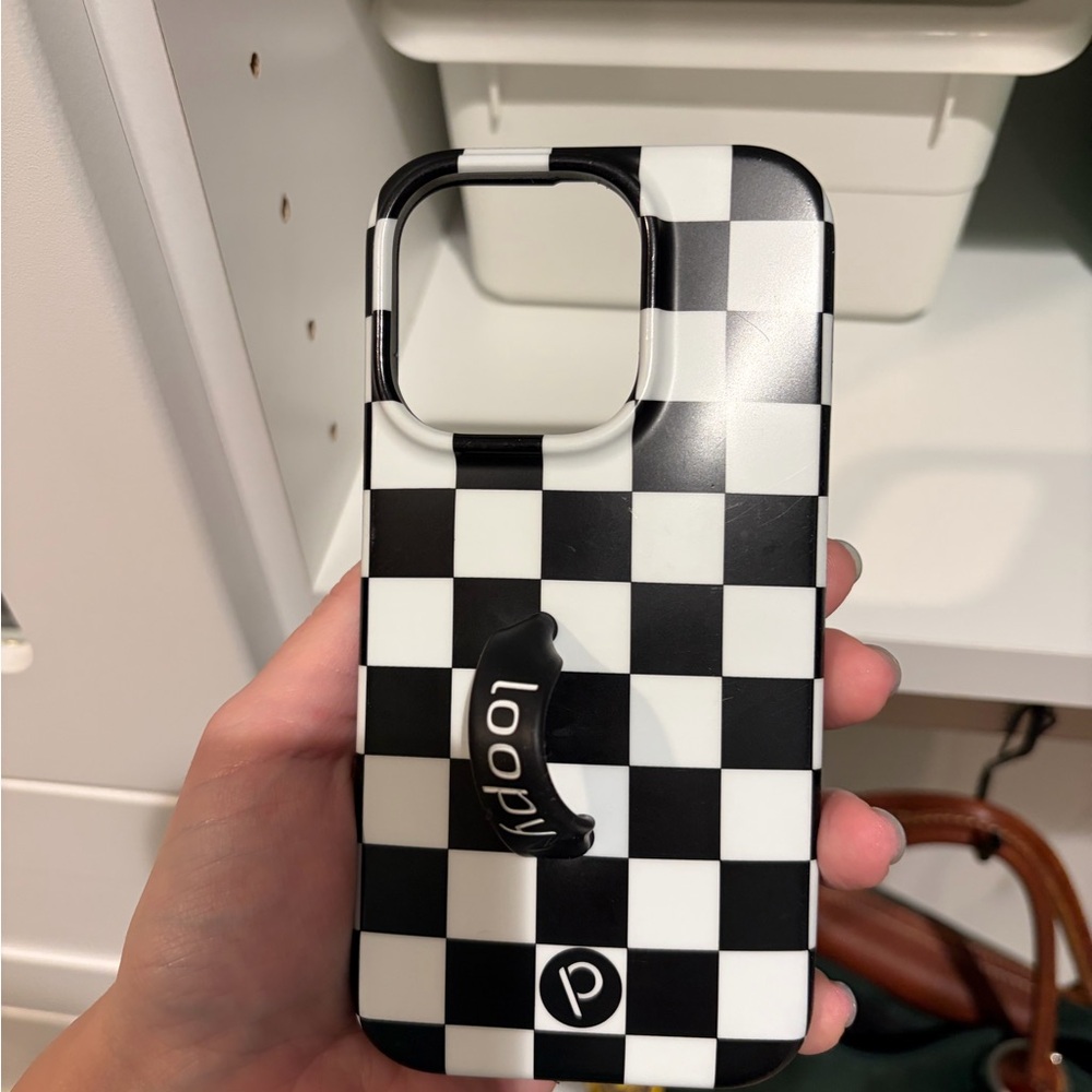 Loopy Case Monochrome Checkered Grip Case 14pro